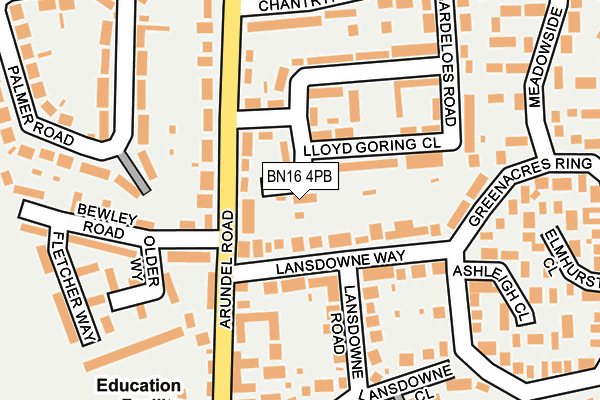 BN16 4PB map - OS OpenMap – Local (Ordnance Survey)