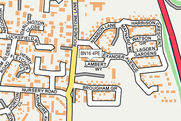 BN16 4PE map - OS OpenMap – Local (Ordnance Survey)