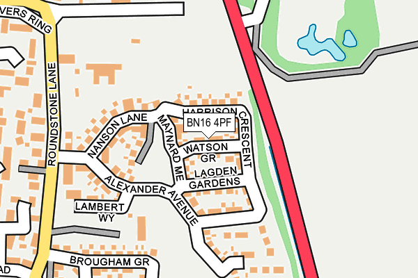 BN16 4PF map - OS OpenMap – Local (Ordnance Survey)