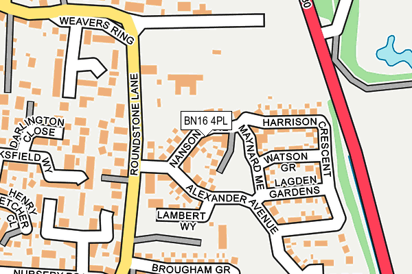 BN16 4PL map - OS OpenMap – Local (Ordnance Survey)
