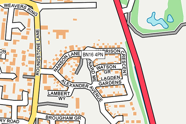 BN16 4PN map - OS OpenMap – Local (Ordnance Survey)