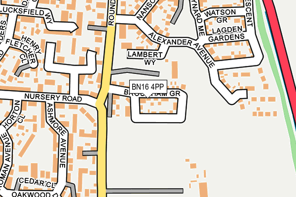 BN16 4PP map - OS OpenMap – Local (Ordnance Survey)