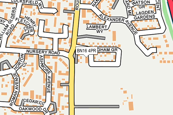BN16 4PR map - OS OpenMap – Local (Ordnance Survey)