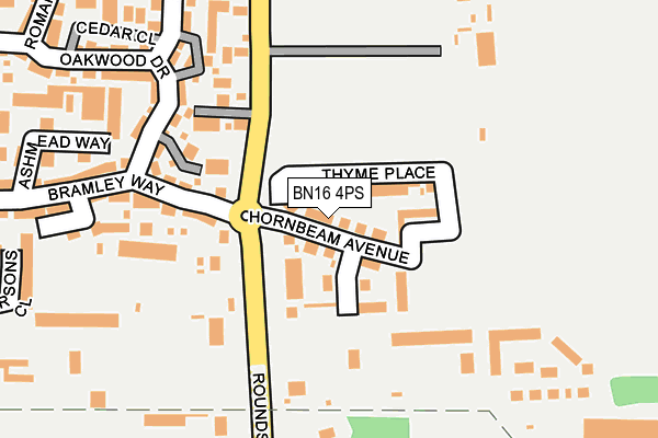BN16 4PS map - OS OpenMap – Local (Ordnance Survey)