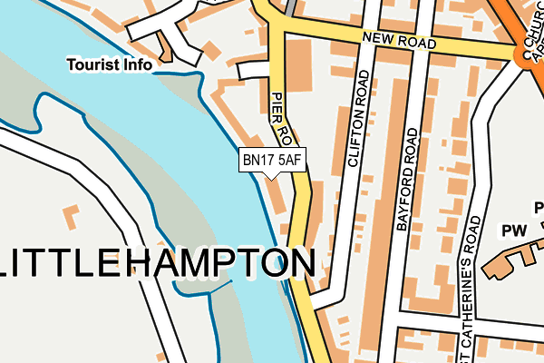 BN17 5AF map - OS OpenMap – Local (Ordnance Survey)