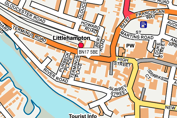 BN17 5BE map - OS OpenMap – Local (Ordnance Survey)