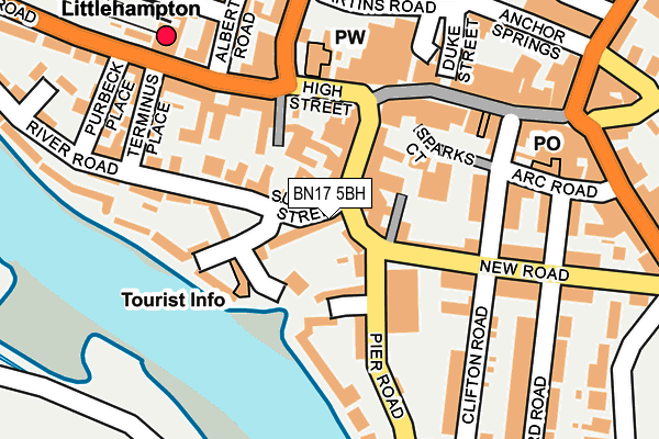 BN17 5BH map - OS OpenMap – Local (Ordnance Survey)