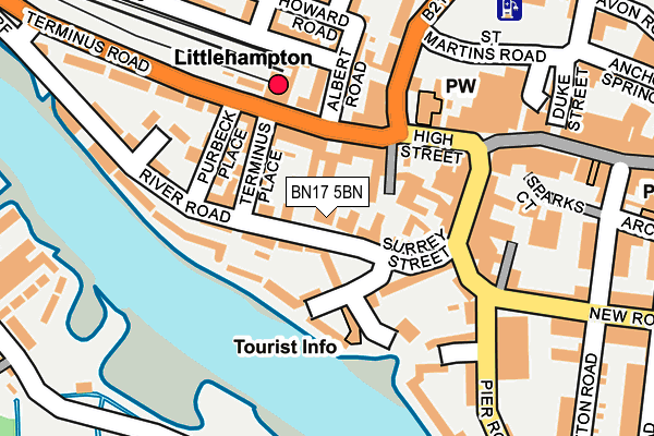 BN17 5BN map - OS OpenMap – Local (Ordnance Survey)