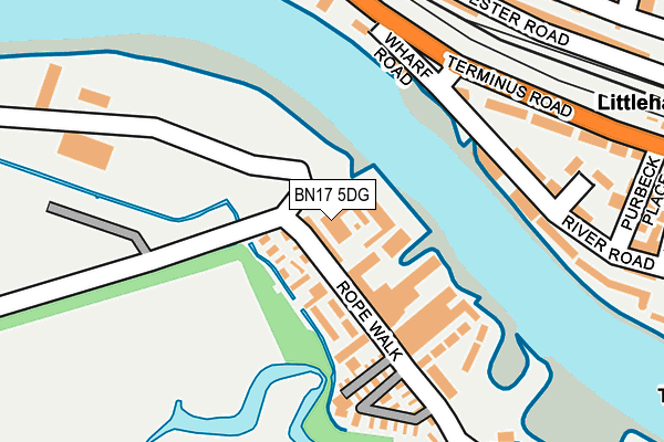 BN17 5DG map - OS OpenMap – Local (Ordnance Survey)