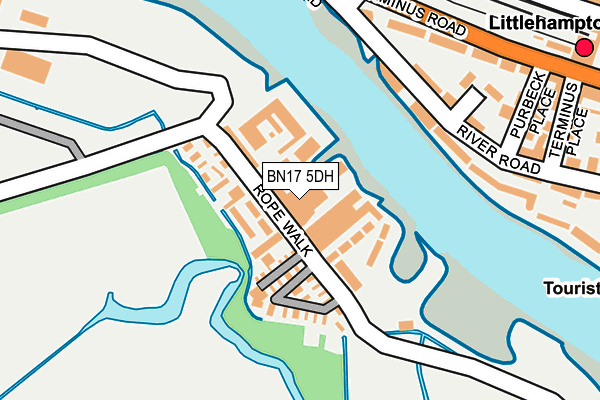 BN17 5DH map - OS OpenMap – Local (Ordnance Survey)