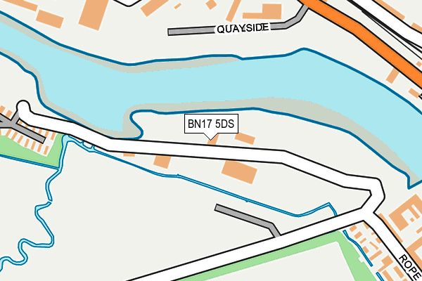BN17 5DS map - OS OpenMap – Local (Ordnance Survey)