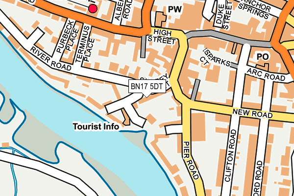 BN17 5DT map - OS OpenMap – Local (Ordnance Survey)