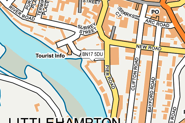 BN17 5DU map - OS OpenMap – Local (Ordnance Survey)