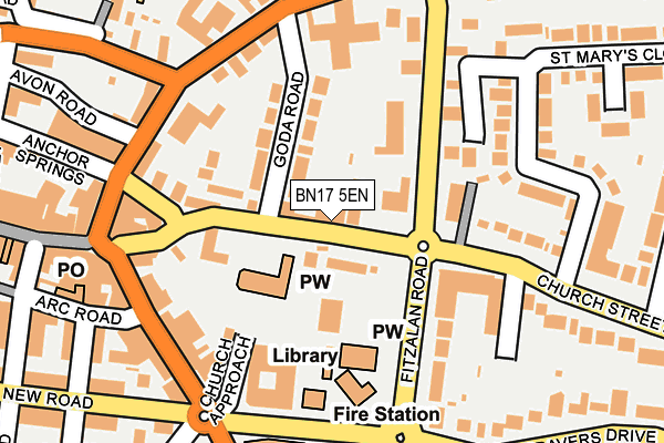 BN17 5EN map - OS OpenMap – Local (Ordnance Survey)