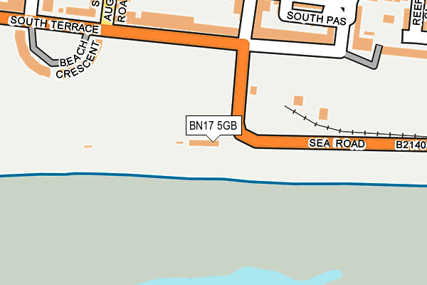 BN17 5GB map - OS OpenMap – Local (Ordnance Survey)