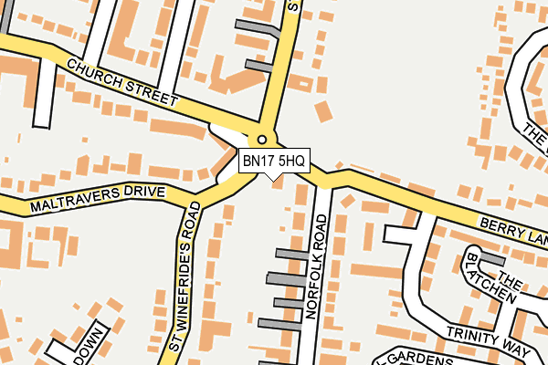 BN17 5HQ map - OS OpenMap – Local (Ordnance Survey)