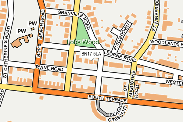BN17 5LA map - OS OpenMap – Local (Ordnance Survey)