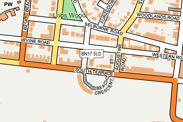 BN17 5LD map - OS OpenMap – Local (Ordnance Survey)