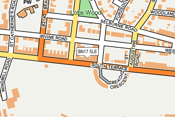 BN17 5LE map - OS OpenMap – Local (Ordnance Survey)