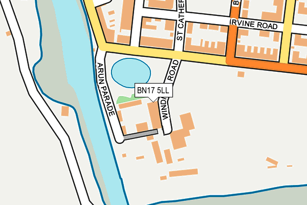 BN17 5LL map - OS OpenMap – Local (Ordnance Survey)