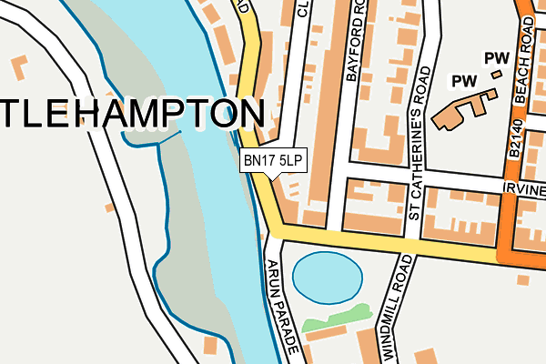 BN17 5LP map - OS OpenMap – Local (Ordnance Survey)