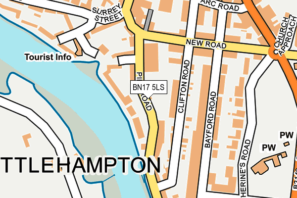 BN17 5LS map - OS OpenMap – Local (Ordnance Survey)
