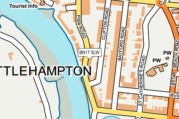 BN17 5LW map - OS OpenMap – Local (Ordnance Survey)