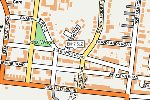 BN17 5LZ map - OS OpenMap – Local (Ordnance Survey)