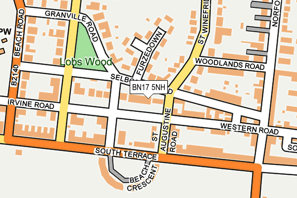 BN17 5NH map - OS OpenMap – Local (Ordnance Survey)