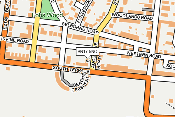 BN17 5NQ map - OS OpenMap – Local (Ordnance Survey)