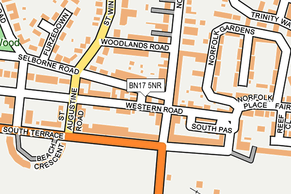 BN17 5NR map - OS OpenMap – Local (Ordnance Survey)