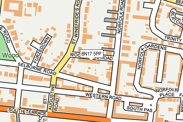 BN17 5PP map - OS OpenMap – Local (Ordnance Survey)