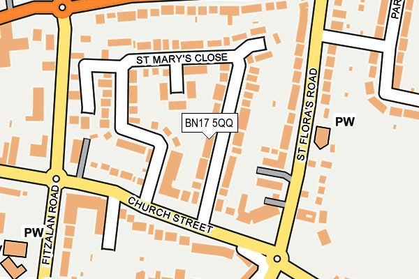 BN17 5QQ map - OS OpenMap – Local (Ordnance Survey)