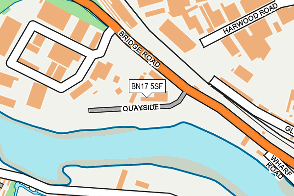 BN17 5SF map - OS OpenMap – Local (Ordnance Survey)