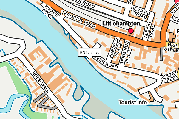 BN17 5TA map - OS OpenMap – Local (Ordnance Survey)