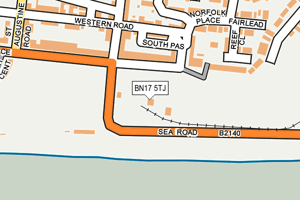 BN17 5TJ map - OS OpenMap – Local (Ordnance Survey)