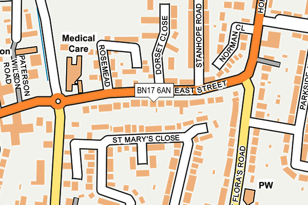 Map of BEWLAY BROTHERS LTD. at local scale