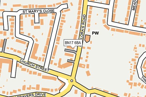 BN17 6BA map - OS OpenMap – Local (Ordnance Survey)