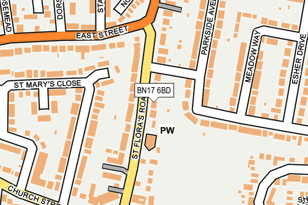 BN17 6BD map - OS OpenMap – Local (Ordnance Survey)
