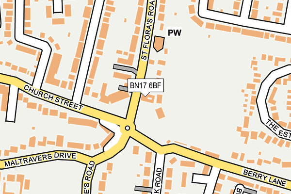 BN17 6BF map - OS OpenMap – Local (Ordnance Survey)