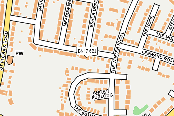 BN17 6BJ map - OS OpenMap – Local (Ordnance Survey)