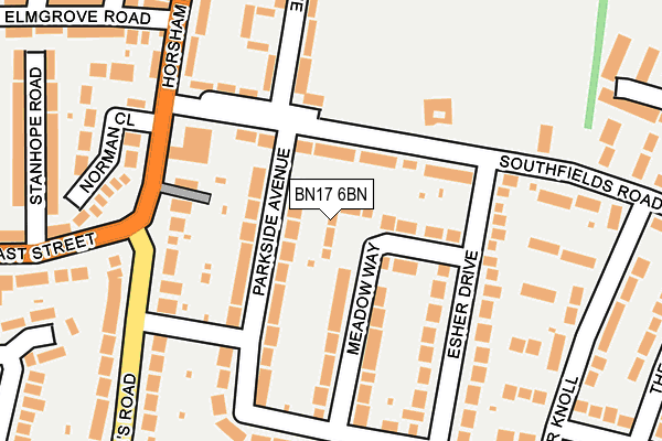 BN17 6BN map - OS OpenMap – Local (Ordnance Survey)