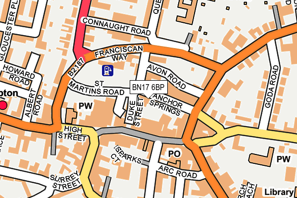 BN17 6BP map - OS OpenMap – Local (Ordnance Survey)