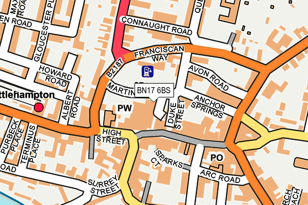 BN17 6BS map - OS OpenMap – Local (Ordnance Survey)