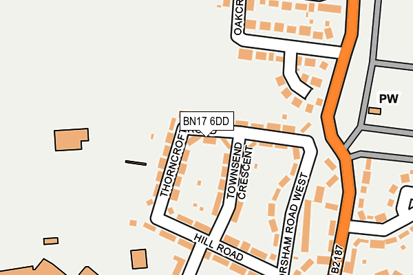 BN17 6DD map - OS OpenMap – Local (Ordnance Survey)