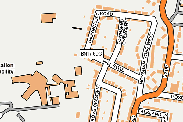 BN17 6DG map - OS OpenMap – Local (Ordnance Survey)