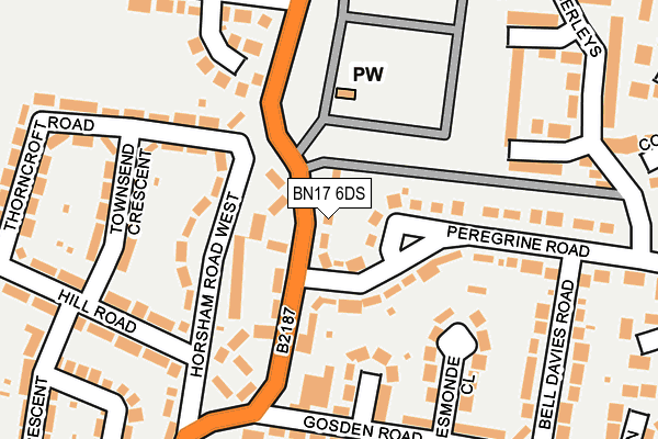 BN17 6DS map - OS OpenMap – Local (Ordnance Survey)