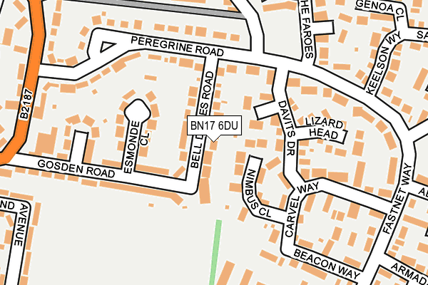 BN17 6DU map - OS OpenMap – Local (Ordnance Survey)