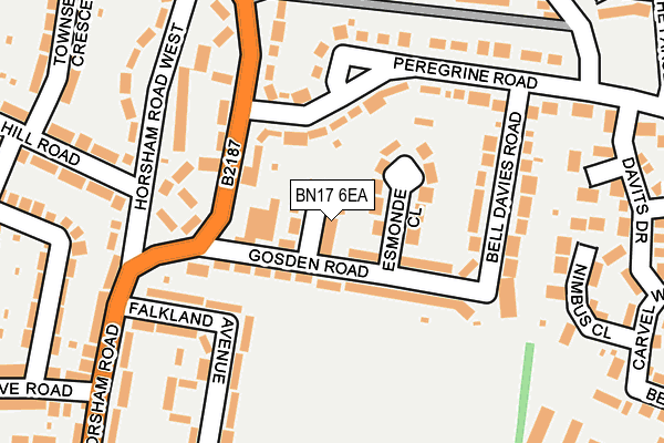 BN17 6EA map - OS OpenMap – Local (Ordnance Survey)
