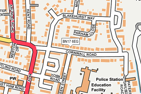 BN17 6EG map - OS OpenMap – Local (Ordnance Survey)
